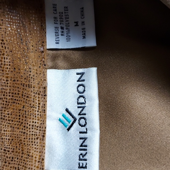 Erin London NWT Camel Brown Faux Suede Button Down Shacket Shirt Top Size M - Picture 7 of 9